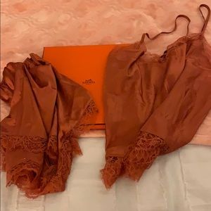 Burnt orange Victorias secret lace set XL
